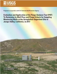 Evaluation and Application of the Purge Analyzer Tool (PAT) To