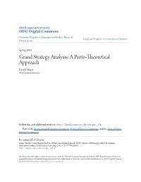 Grand Strategy Analysis: a Proto-Theoretical Approach Patrick Magee Old Dominion University