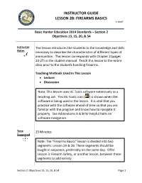 Instructor Guide Lesson 2B: Firearms Basics V