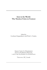 Iran in the World: the Nuclear Crisis in Context