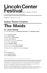 Jean Genet in a New Translation by Benedict Andrews and Andrew Upton