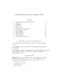 Noncommutative Ring Theory Notes