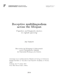 Receptive Multilingualism Across the Lifespan: Cognitive and Linguistic Factors in Cognate Guessing