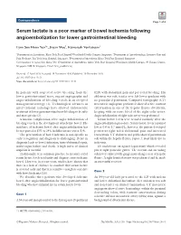 Serum Lactate Is a Poor Marker of Bowel Ischemia Following Angioembolization for Lower Gastrointestinal Bleeding