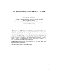 The Nine Dots Puzzle Extended to Nxnx…Xn Points