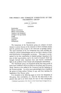 THE PUERCO and TORREJON FORMATIONS of the NACIMIENTO GROUP' Introduction History of the Puerco History of the Torrejon Naming Of