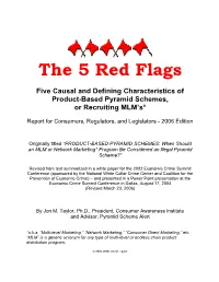 5 Red Flags of a Product-Based Pyramid Scheme