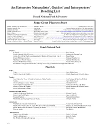 Extensive Recommended Reading List for Denali Interpreters