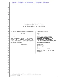 National Abortion Federation Injunction