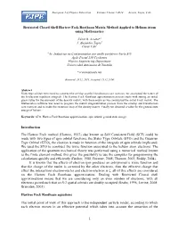Restricted Closed Shell Hartree Fock Roothaan Matrix Method Applied to Helium Atom Using Mathematica Introduction the Hartree Fo