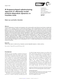 A Frequency-Based Substructuring Approach to Efficiently Model Position-Dependent Dynamics in Machine Tools