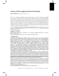 A Survey of B-Tree Logging and Recovery Techniques