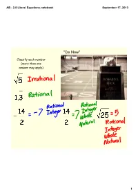 AB ­ 2.8 Literal Equations.Notebook September 17, 2013