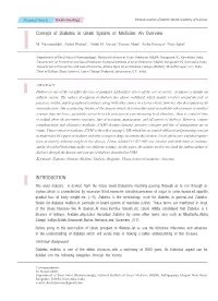 Concept of Diabetes in Unani System of Medicine: an Overview