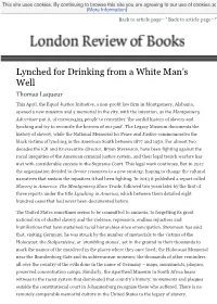 Lynched for Drinking from a White Man's Well