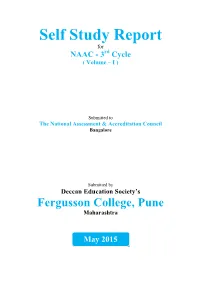Self Study Report for NAAC - 3Rd Cycle ( Volume – I )