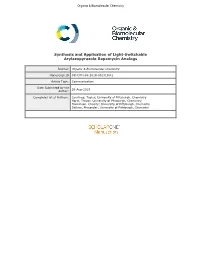 Synthesis and Application of Light-Switchable Arylazopyrazole Rapamycin Analogs