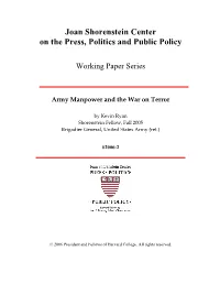 Army Manpower and the War on Terror