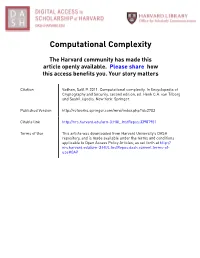 Computational Complexity