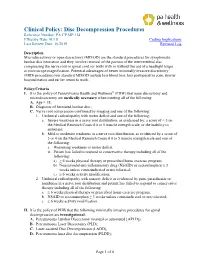Disc Decompression Procedures Reference Number: PA.CP.MP.114 Effective Date: 01/18 Coding Implications Last Review Date: 10/2019 Revision Log