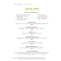 Naboli Bar Menu