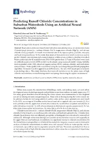 Predicting Runoff Chloride Concentrations in Suburban
