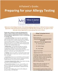 Preparing for Your Allergy Testing