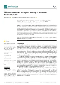 The Occurrence and Biological Activity of Tormentic Acid—A Review