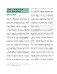 TIME GEOGRAPHY and SPACE–TIME PRISM Conceptualization in the 1960S