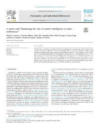 Examining the Role of Relative Intelligence in Mate Preferences