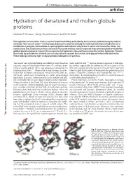 Hydration of Denatured and Molten Globule Proteins