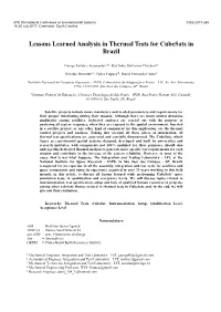 Lessons Learned Analysis in Thermal Tests for Cubesats in Brazil