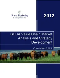 BCCA Value Chain Market Analysis and Strategy Development