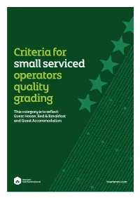Criteria for Small Serviced Operators Quality Grading