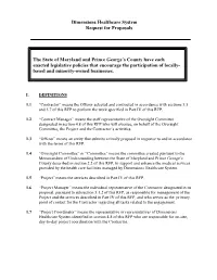 Dimensions Healthcare System Request for Proposals the State Of