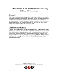 MSD 96-Well MULTI-ARRAY Bio-Process Assay Summary