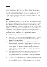 2Nd Year -Types of Media