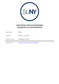 A Personal Construct Psychology Perspective on Sexual Identity