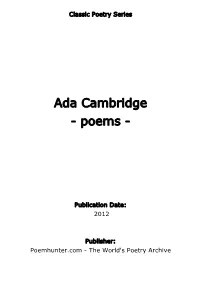 Ada Cambridge - Poems