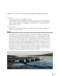 Chapter 10. a First Look at Nunatsiavut Kangidualuk ('Fjord') Ecosystems