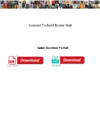 Contract to Build Border Wall