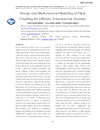 Design and Mathematical Modeling of Fluid Coupling for Efficient Transmission Systems