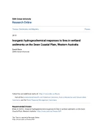 Inorganic Hydrogeochemical Responses to Fires in Wetland Sediments on the Swan Coastal Plain, Western Australia