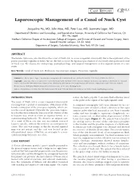 Laparoscopic Management of a Canal of Nuck Cyst