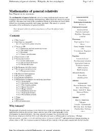 Mathematics of General Relativity - Wikipedia, the Free Encyclopedia Page 1 of 11