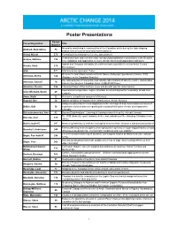 Poster Presentations