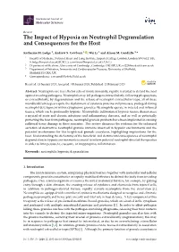 The Impact of Hypoxia on Neutrophil Degranulation and Consequences for the Host