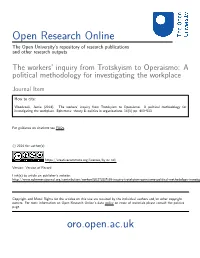 The Workers' Inquiry from Trotskyism to Operaismo