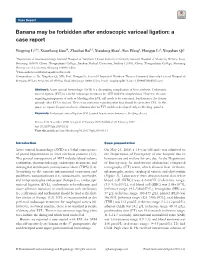 Banana May Be Forbidden After Endoscopic Variceal Ligation: a Case Report