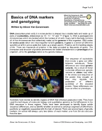 Basics of DNA Markers and Genotyping, June 2009